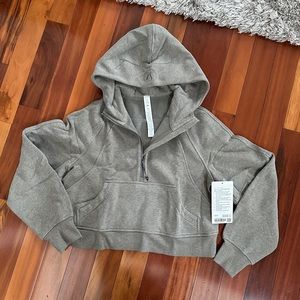 NWT Lululemon Scuba Oversized 1/2 Zip XS/S Heathered Grey Sage